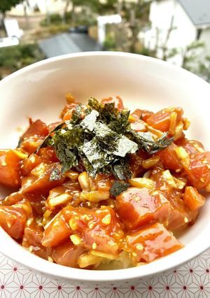 ごちゃ混ぜ!マグロ丼-レシピのメイン写真
