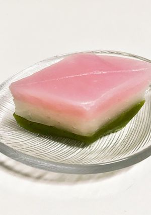 10分でひな祭り三色菱餅風ういろう-レシピのメイン写真