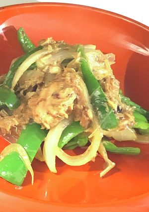 時短簡単！ピーマンと玉ねぎの鯖缶炒め-レシピのメイン写真