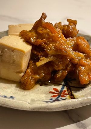 加賀揚げと木綿豆腐の麺つゆ煮、甘めが好む-レシピのメイン写真