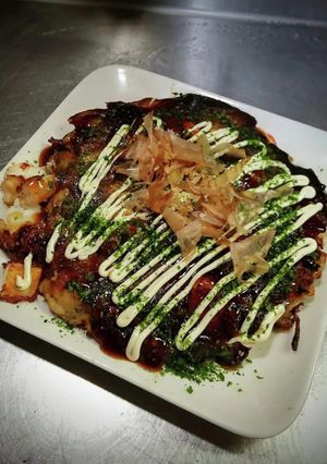 牡蠣と海老のお好み焼き❨@≧↺≦@)❩ノ-レシピのメイン写真