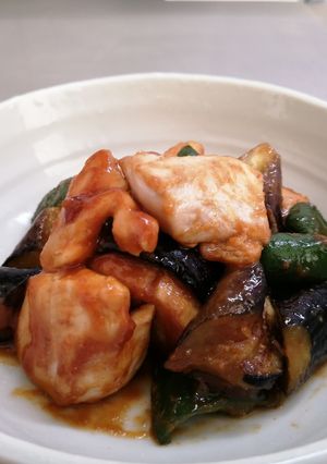 鶏もも肉と茄子の味噌炒め-レシピのメイン写真