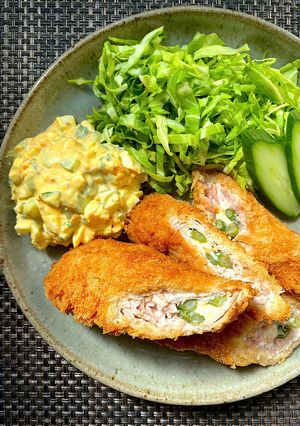 豚肉アスパラチーズ巻き　キュウリタルタル-レシピのメイン写真