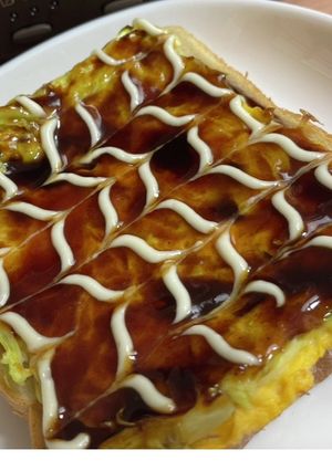 お好み焼き風？オープンオムオープンサンド-レシピのメイン写真
