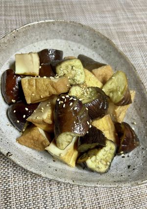 ナスと厚揚げのとろとろ煮。麺つゆ簡単!-レシピのメイン写真