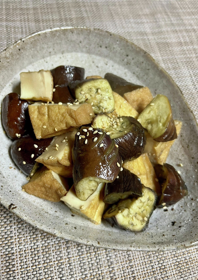 ナスと厚揚げのとろとろ煮。麺つゆ簡単！-レシピのメイン写真