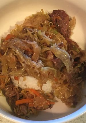 にんじんとキャベツの牛丼-レシピのメイン写真
