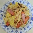 冷凍うどんでペペロンチーノ