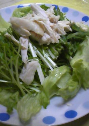 水菜と鶏肉の柚子こしょうサラダ-レシピのメイン写真