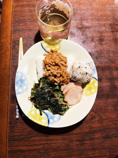 ワンプレート小結と納豆の朝ご飯-レシピのメイン写真