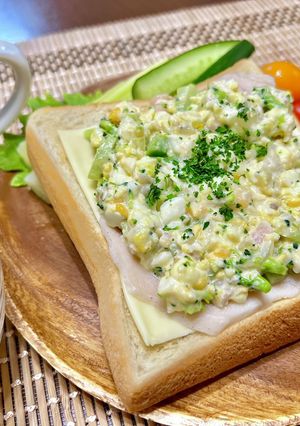 【朝ごはん】春色タルタルのオープンサンド-レシピのメイン写真