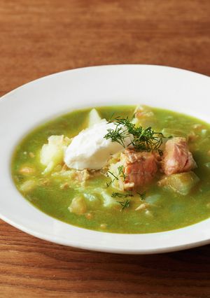 えんどう豆の北欧風サーモンスープ-レシピのメイン写真