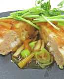 本マスと青森野菜のあんかけハンバーグ