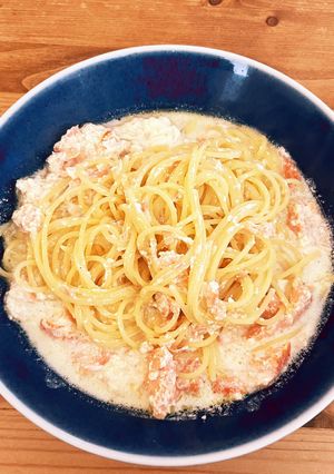 簡単クリームチーズと鮭のパスタ-レシピのメイン写真