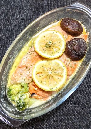 鮭と野菜のレンジ蒸しミルク仕立て-レシピのメイン写真