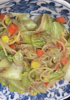 簡単ツナと春キャベツのバター醤油パスタ-レシピのメイン写真
