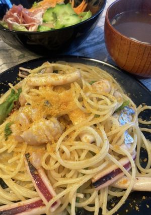 タラの芽とカラスミの海鮮パスタ-レシピのメイン写真