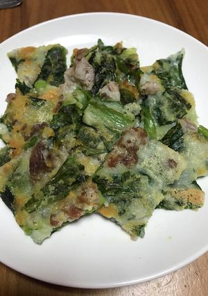 小松菜と豚肉のチーズチヂミ-レシピのメイン写真