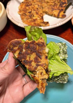 米粉でカリッ⭐︎ヘルシー舞茸キムチチヂミ-レシピのメイン写真