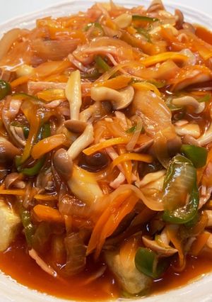 ヘルシー 野菜たっぷり豆腐のあんかけ-レシピのメイン写真