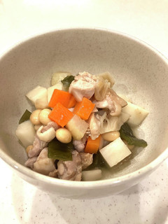 大豆、根菜、鶏モモの出汁煮-レシピのメイン写真