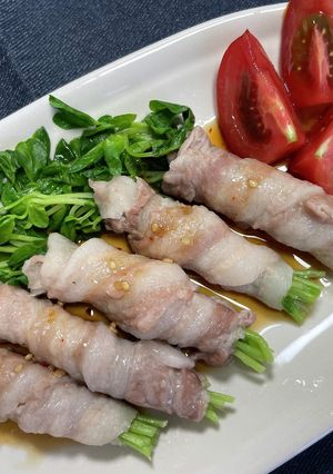 【三幸園ドレ】豚肉と豆苗のしゃぶ巻き-レシピのメイン写真