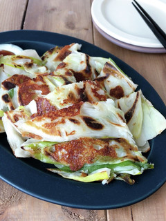 簡単♪米粉で和風ちぢみ/ねぎチーズ-レシピのメイン写真