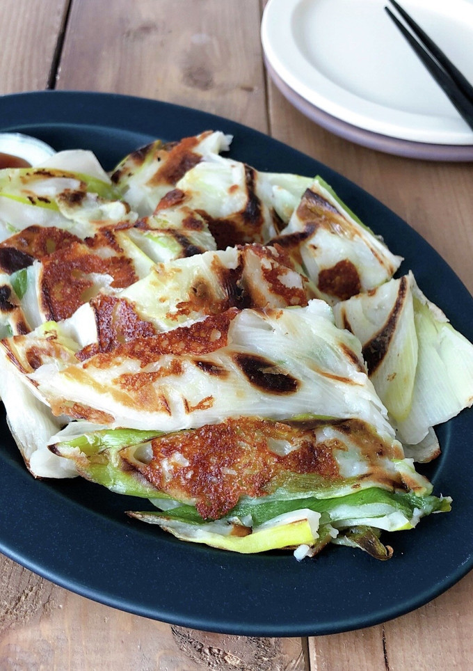 簡単♪米粉で和風ちぢみ／ねぎチーズ-レシピのメイン写真