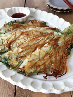 簡単♪米粉で和風ちぢみ/えのき茸-レシピのメイン写真