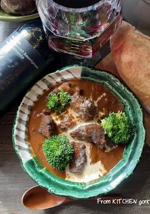 ワインで肉が柔らか✨鹿肉のワイン煮込み-レシピのメイン写真