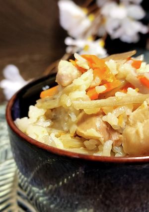 冷凍野菜で超簡単！鶏ごぼう炊き込みご飯-レシピのメイン写真