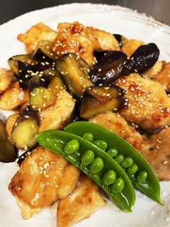 鶏胸肉とトロ〜リなすのさっぱり甘酢炒め-レシピのメイン写真
