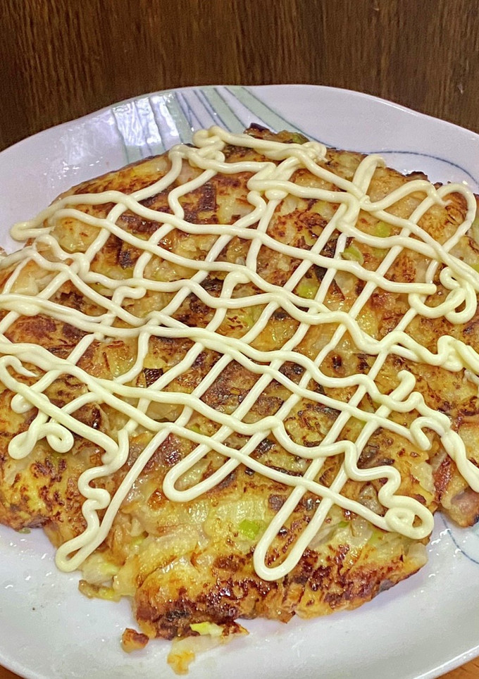 米粉で長ネギと梅干のお好み焼き-レシピのメイン写真