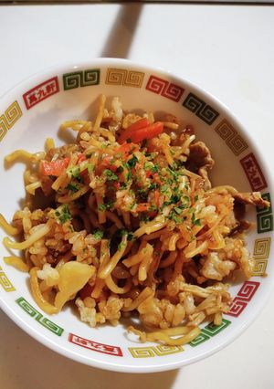 余り焼きそば✕残りご飯＝そば飯チャーハン-レシピのメイン写真