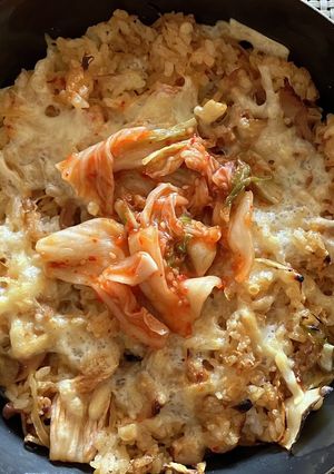 豚キムチャーハンのチーズグリル焼き-レシピのメイン写真