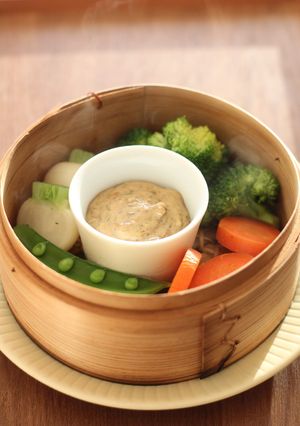 蒸し野菜と大葉みそディップソース-レシピのメイン写真