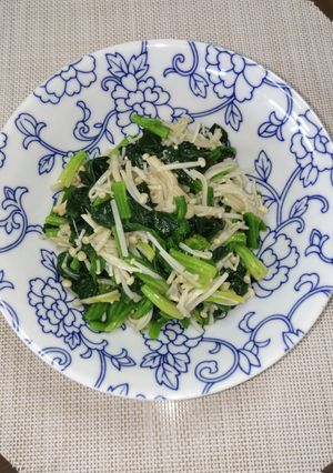 ほうれん草とえのきの簡単麺つゆ和え-レシピのメイン写真