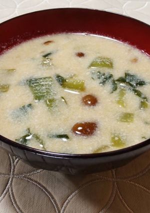 【減塩】チンゲン菜となめこの豆乳みそ汁-レシピのメイン写真