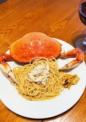 蟹とバジルのスパゲッティ-レシピのメイン写真