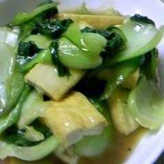 รูปของ ちんげん菜と厚揚げの炒め物
