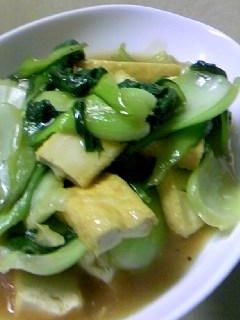 ちんげん菜と厚揚げの炒め物-レシピのメイン写真