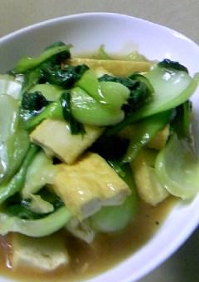 ちんげん菜と厚揚げの炒め物-レシピのメイン写真