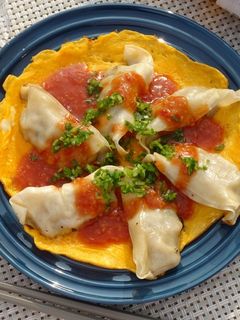 オム餃子 ~黒酢のスイートチリソース~-レシピのメイン写真