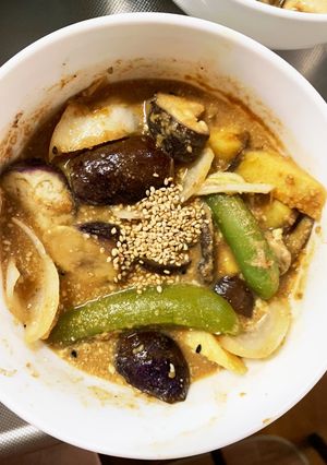 根菜茄子きな粉さっぱりピリ辛味野菜炒め風-レシピのメイン写真