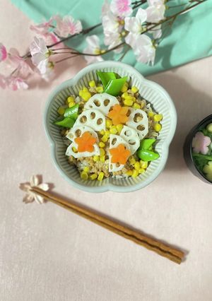 保育園試作：鶏そぼろちらし寿司丼-レシピのメイン写真