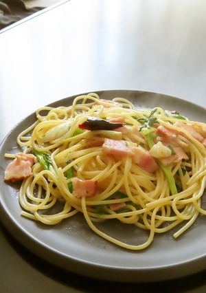 セリとベーコンの時短簡単でも美味なパスタ-レシピのメイン写真