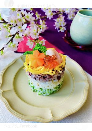 セルクル型で！ひな祭り華やか押しチラシ-レシピのメイン写真
