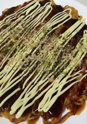 お米のチヂミ粉でカリカリモダン焼き♪-レシピのメイン写真