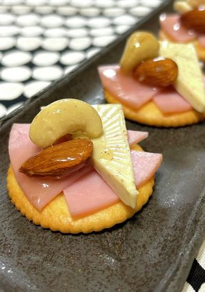 カナッペ★ハニーナッツ＊ハム&チーズ-レシピのメイン写真
