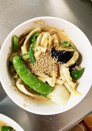 肉無豆腐簡単きな粉味噌クリーム味野菜炒め-レシピのメイン写真